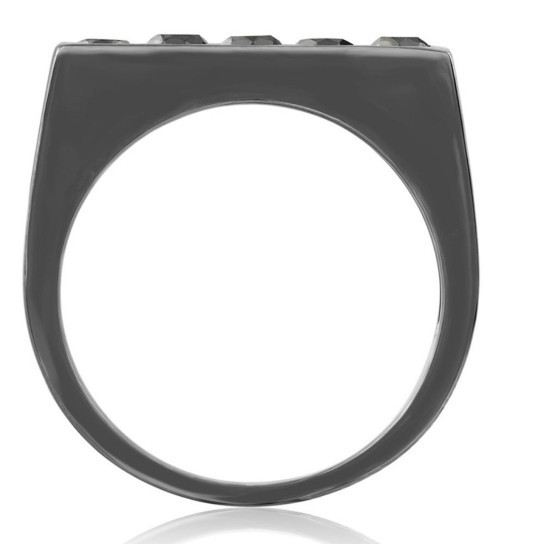 1Ct Black Diamond 5-Stone Men's Ring in 10k Black Gold (Black, I1)