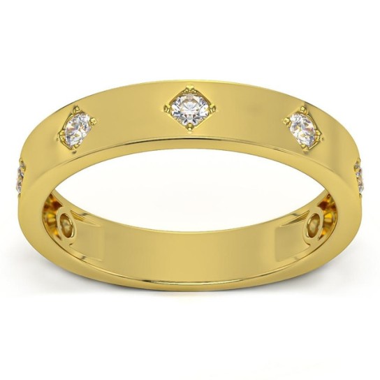 1/4Ct Diamond Wedding Ring Anniversary Band in White, Yellow, or Rose Gold (G-H, I1)