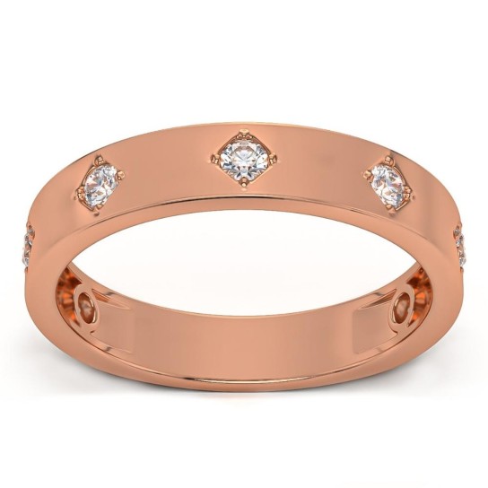 1/4Ct Diamond Wedding Ring Anniversary Band in White, Yellow, or Rose Gold (G-H, I1)