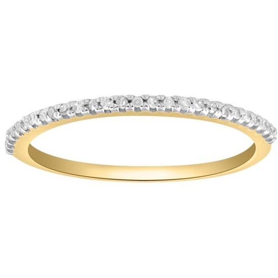 Diamond Wedding Ring Yellow Gold Stackable Anniversary Band (I-J, I2-I3)