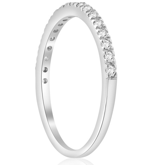 1/3ct Pave Diamond Wedding Ring 14K White Gold (G-H, I1)