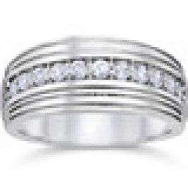 1/2Ct Diamond Men's Wedding Ring White, Yellow, Rose Gold or Platinum Lab Grown (G-H, SI)