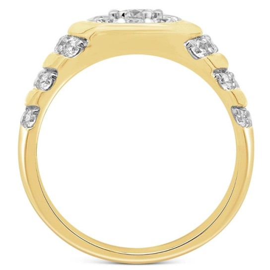 2 Ct Diamond Ring Men's Cluster Band in 10k White or Yellow Gold (G-H, I1)