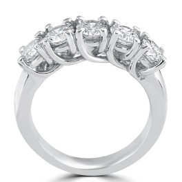 1/2ct Diamond Wedding Ring Half Eternity Wedding Band 14K White Gold (I-J, I2-I3)