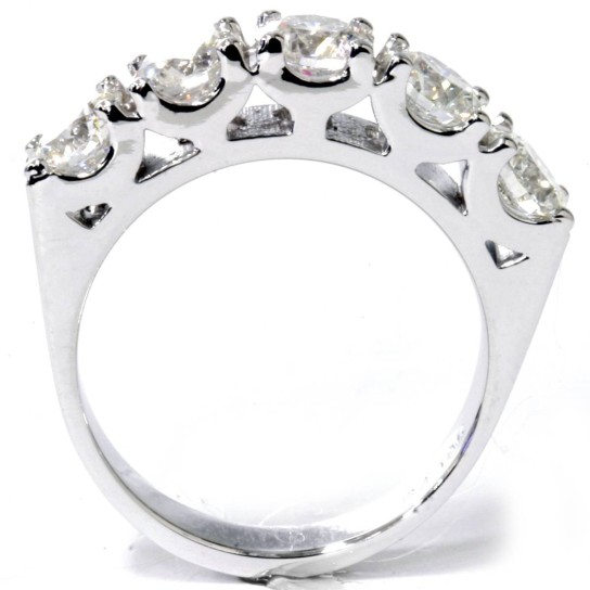 3 3/4Ct 5-Stone Lab Grown Diamond Wedding Ring 14K White Gold (G-H, VS)