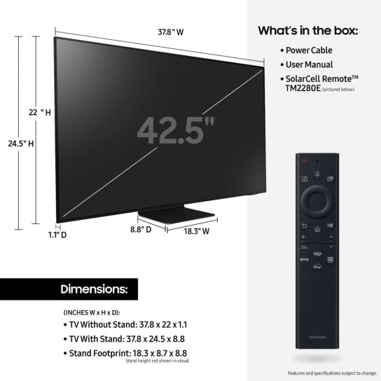 43” Class QN90B Samsung Neo QLED 4K Smart TV (2022)