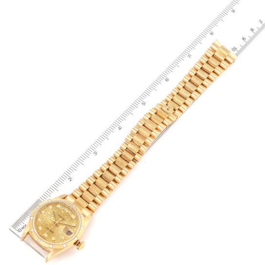 Rolex President Day-Date 18K Yellow Gold Diamond Mens Watch 18308