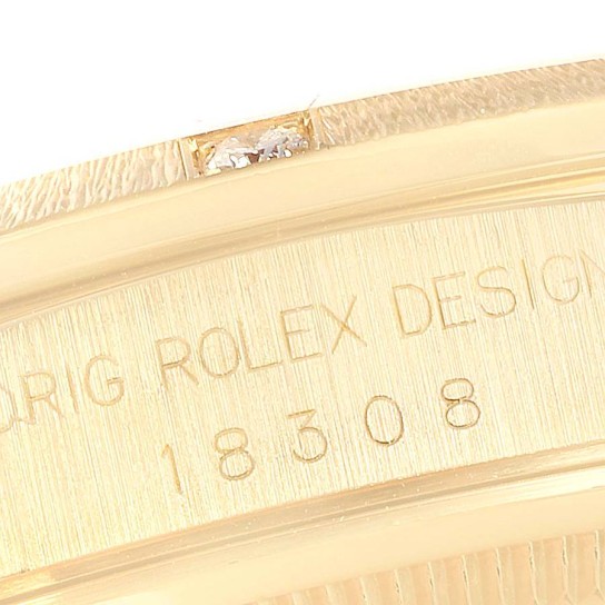 Rolex President Day-Date 18K Yellow Gold Diamond Mens Watch 18308