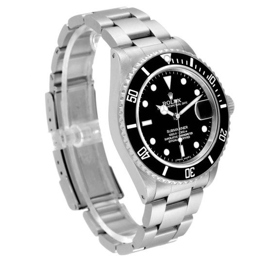 Rolex Submariner Date Steel Mens Vintage Watch 16800 Box Papers