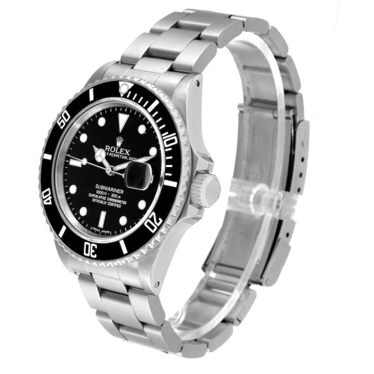 Rolex Submariner Date Steel Mens Vintage Watch 16800 Box Papers