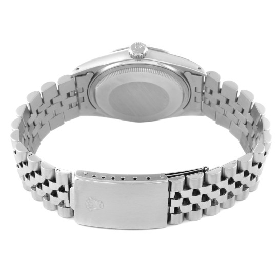 Rolex Datejust Steel White Gold Fluted Bezel Vintage Mens Watch 16014