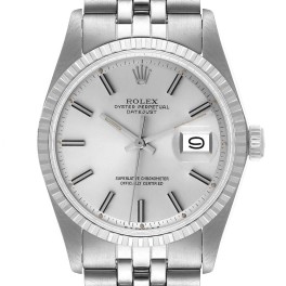 Rolex Datejust Silver Sigma Dial Oyster Bracelet Vintage Mens Watch 1603
