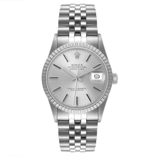 Rolex Datejust Silver Dial Vintage Steel Mens Watch 16030