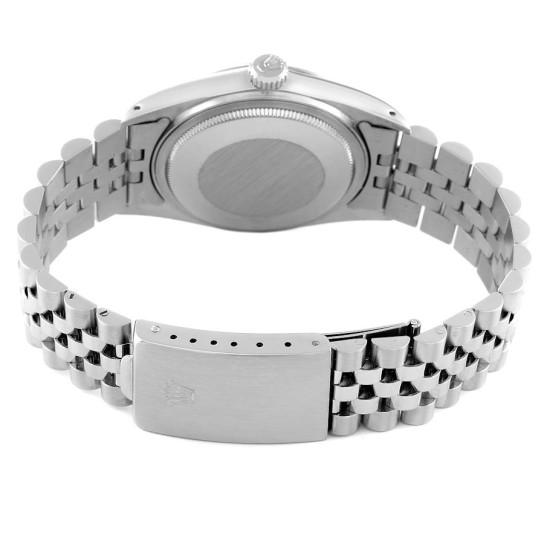 Rolex Datejust Steel White Gold Silver Dial Vintage Mens Watch 16014