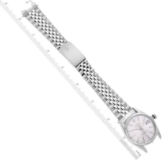 Rolex Datejust Steel White Gold Silver Dial Vintage Mens Watch 16014