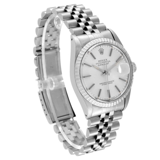 Rolex Datejust Silver Dial Vintage Steel Mens Watch 16030 Box Papers