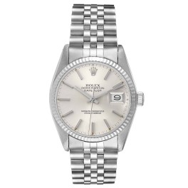 Rolex Datejust Steel White Gold Silver Dial Vintage Mens Watch 16014