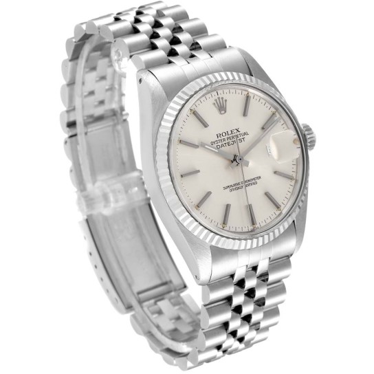 Rolex Datejust Steel White Gold Silver Dial Vintage Mens Watch 16014