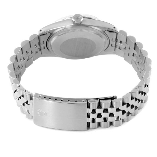 Rolex Datejust Steel White Gold Silver Linen Dial Vintage Watch 16014