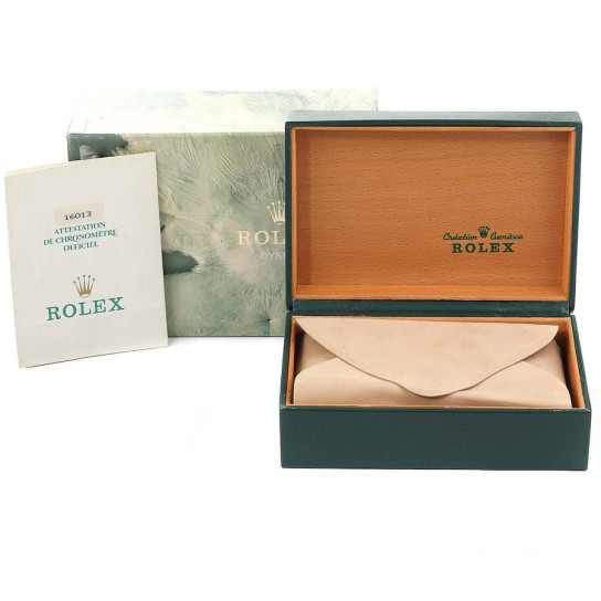 Rolex Datejust Steel Yellow Gold Silver Dial Vintage Mens Watch 16013 Box Papers
