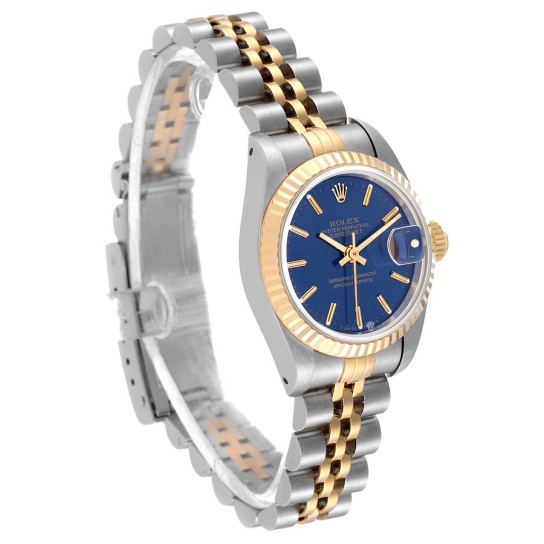 Rolex Datejust Steel Yellow Gold Blue Dial Ladies Watch 69173