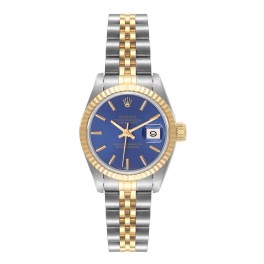 Rolex Datejust Steel Yellow Gold Blue Dial Ladies Watch 69173