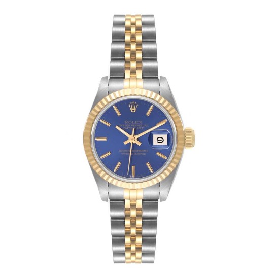 Rolex Datejust Steel Yellow Gold Blue Dial Ladies Watch 69173