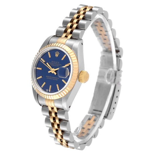 Rolex Datejust Steel Yellow Gold Blue Dial Ladies Watch 69173