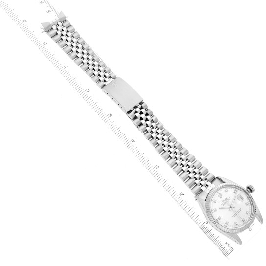 Rolex Datejust Vintage Steel White Gold Diamond Mens Watch 16014