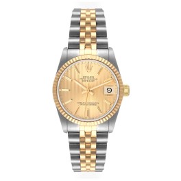 Rolex Datejust Midsize Steel Yellow Gold Tapestry Dial Ladies Watch 68273