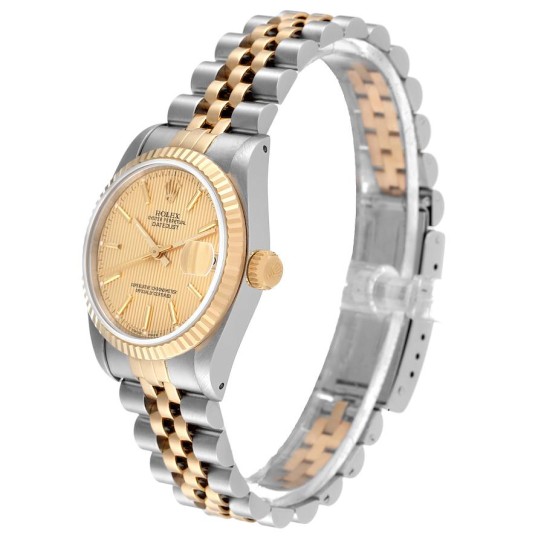 Rolex Datejust Midsize Steel Yellow Gold Tapestry Dial Ladies Watch 68273