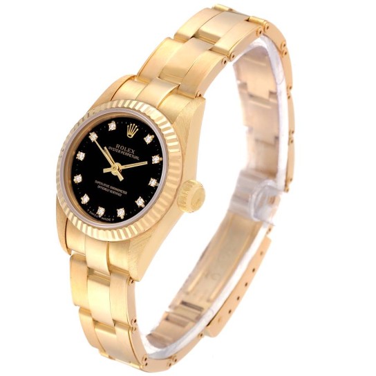 Rolex President No-Date Yellow Gold Diamond Ladies Watch 67198