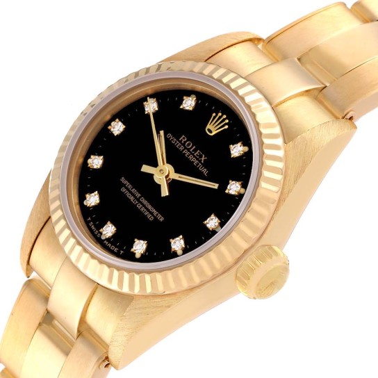 Rolex President No-Date Yellow Gold Diamond Ladies Watch 67198