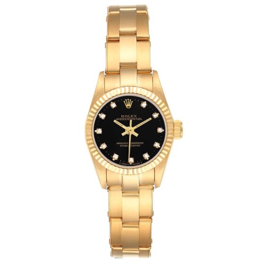 Rolex President No-Date Yellow Gold Diamond Ladies Watch 67198