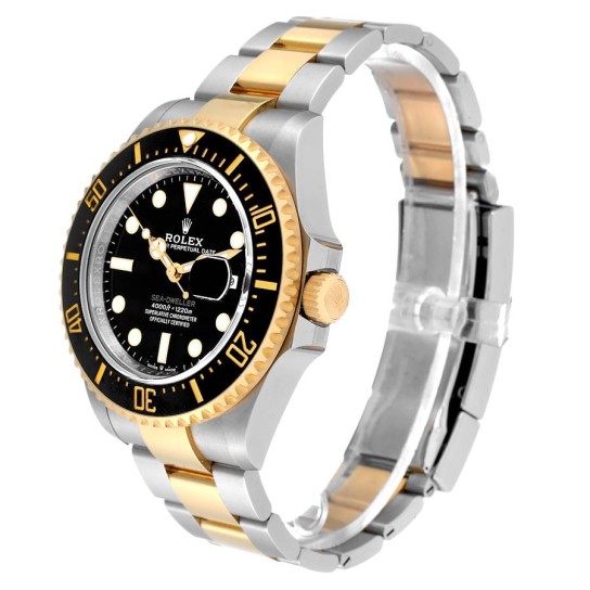 Rolex Seadweller Black Dial Steel Yellow Gold Mens Watch 126603 Box Card