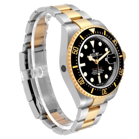 Rolex Seadweller Black Dial Steel Yellow Gold Mens Watch 126603 Box Card