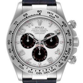 Rolex Daytona White Gold Blue Strap Chronograph Mens Watch 116519