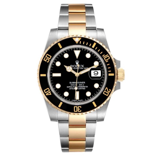 Rolex Submariner Steel Yellow Gold Black Dial Mens Watch 116613