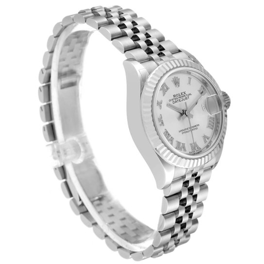 Rolex Datejust 28 Steel White Gold Ladies Watch 279174 Box Card