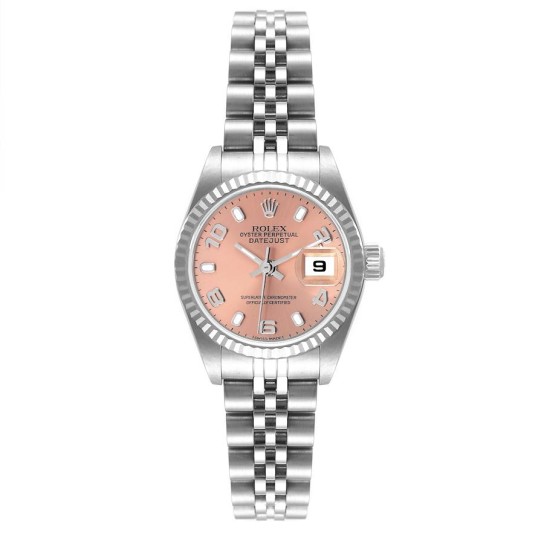 Rolex Datejust 26 Steel White Gold Salmon Dial Ladies Watch 79174