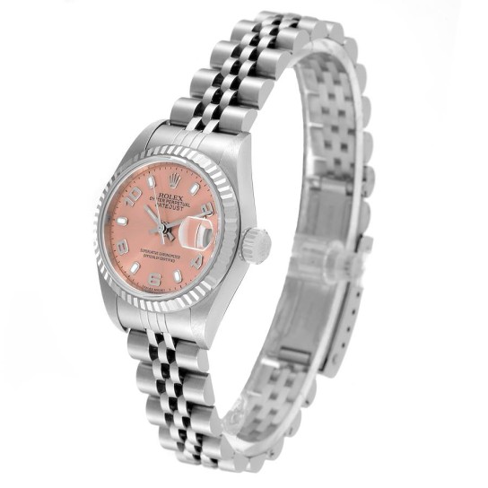 Rolex Datejust 26 Steel White Gold Salmon Dial Ladies Watch 79174