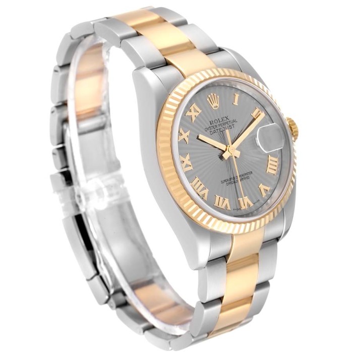 Rolex Datejust Steel Yellow Gold Sunbeam Diamond Ladies Watch