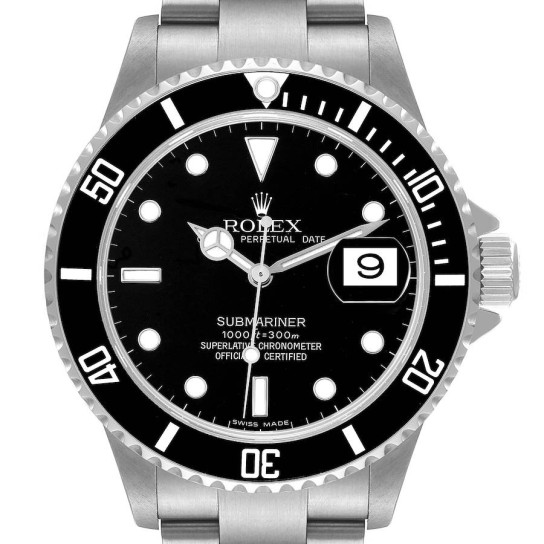 Rolex Submariner Black Dial Steel Mens Watch 16610