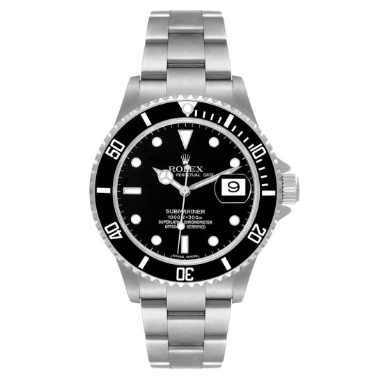 Rolex Submariner Black Dial Steel Mens Watch 16610